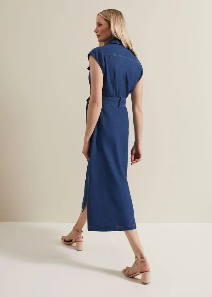 Women Phase Eight Dresses Luiza Denim Midi Dress