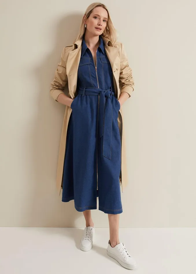 Women Phase Eight Dresses Luiza Denim Midi Dress