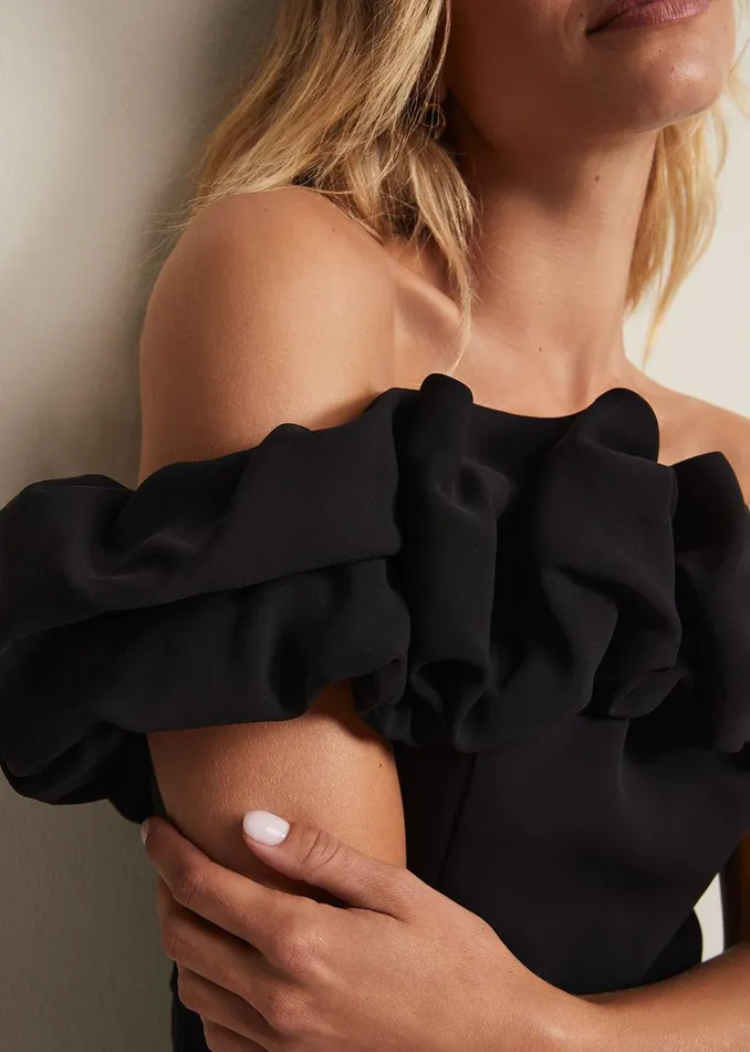 Women Phase Eight Dresses Mallory Black Off The Shoulder Maxi Dress