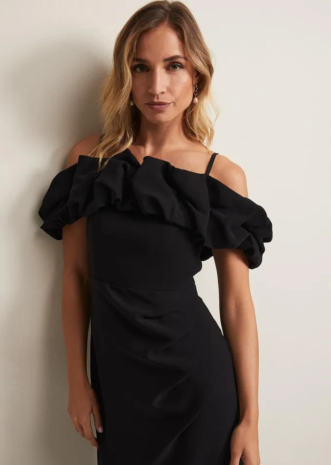 Women Phase Eight Dresses Mallory Black Off The Shoulder Maxi Dress