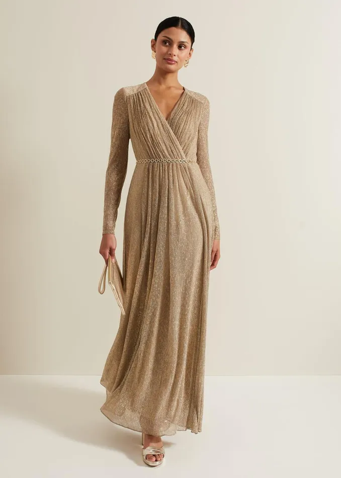 Women Phase Eight Dresses Masie Metallic Jersey Maxi Dress