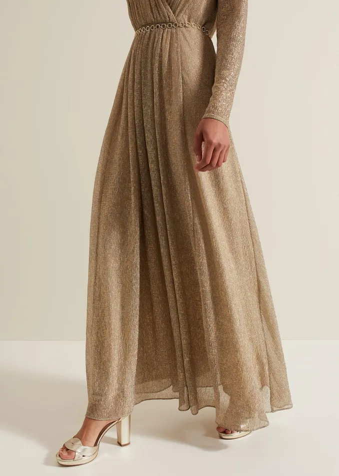 Women Phase Eight Dresses Masie Metallic Jersey Maxi Dress