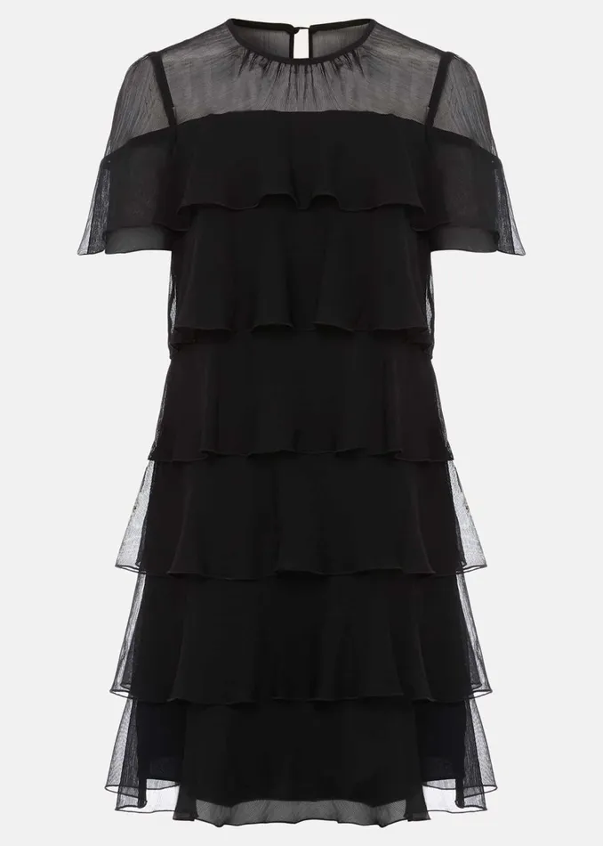 Women Phase Eight Dresses Nika Black Tiered Shift Dress
