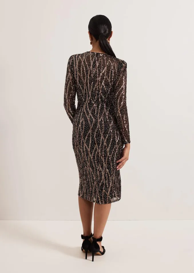 Women Phase Eight Dresses Petite Kaleigh Sequin Midi Dress