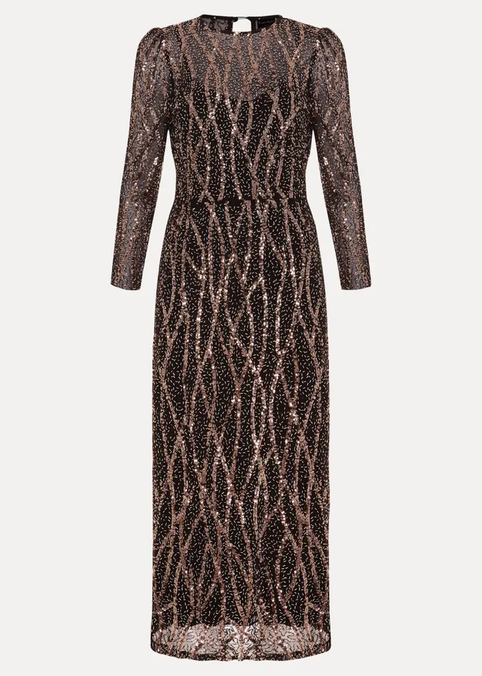 Women Phase Eight Dresses Petite Kaleigh Sequin Midi Dress