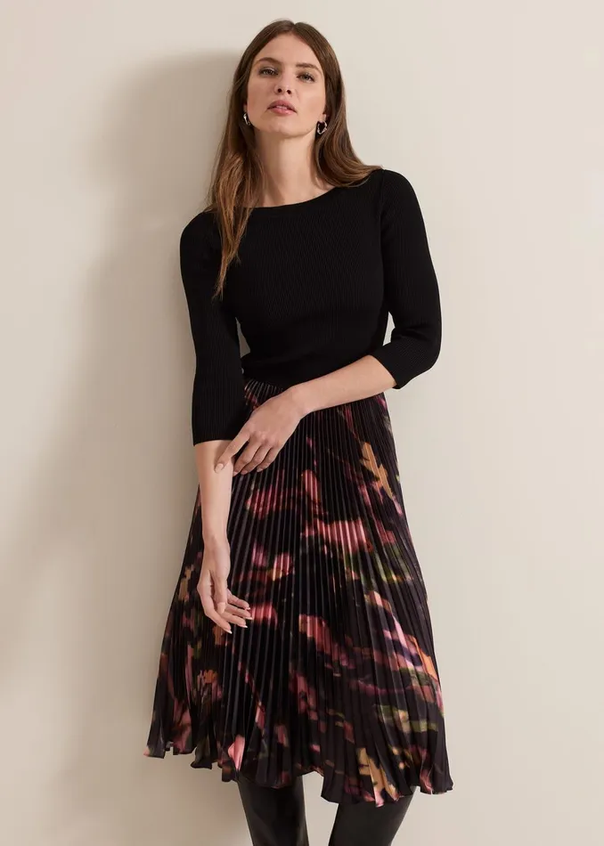 Women Phase Eight Dresses Petite Rhea Woven Hem Abstract Dress