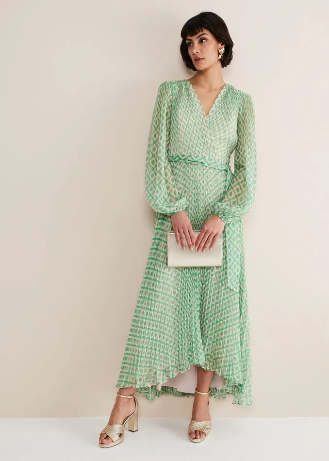Women Phase Eight Dresses Roxanna Pleated Diamond Maxi Dress