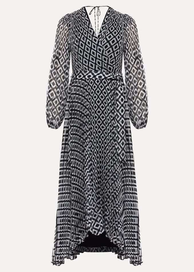 Women Phase Eight Dresses Roxanna Pleated Diamond Maxi Dress