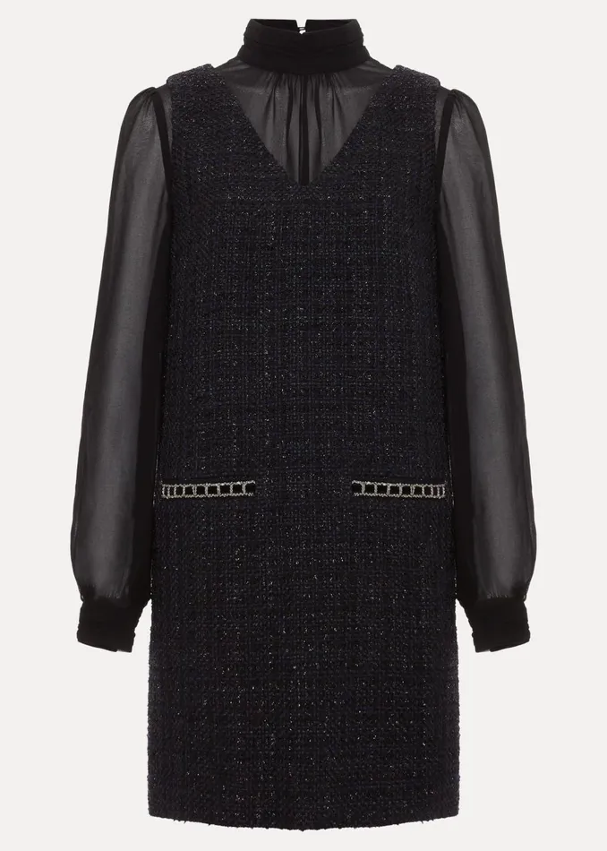 Women Phase Eight Dresses Sabine Navy Tweed Dress