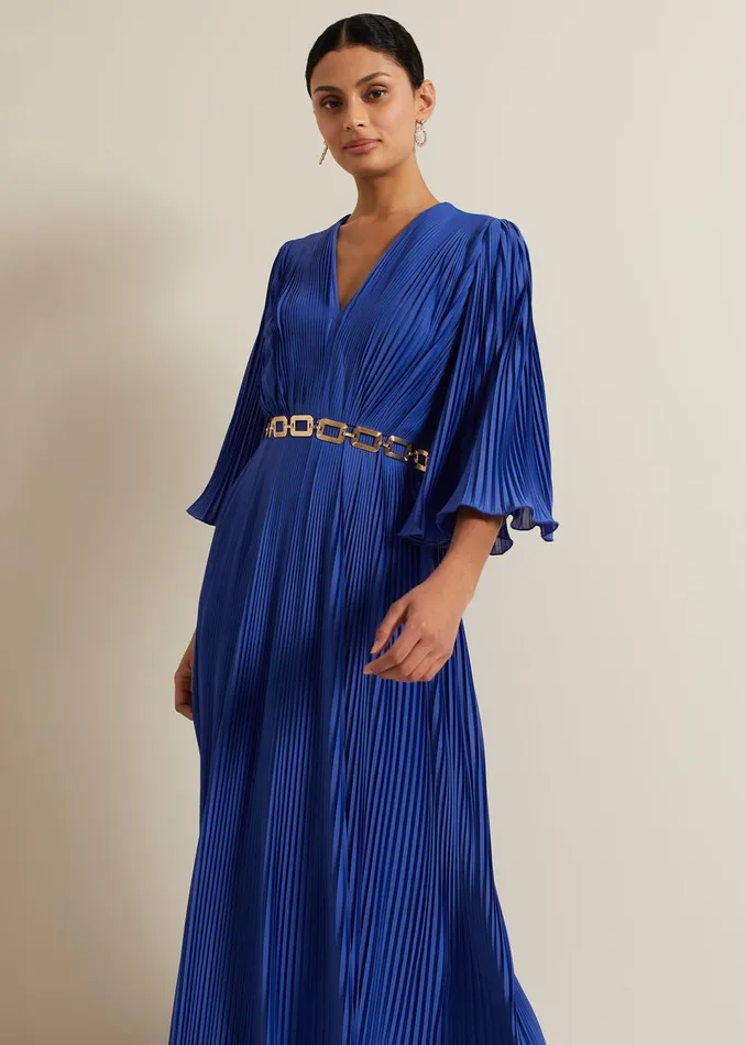 Women Phase Eight Dresses Venetia Pleat Beaded Maxi Dress