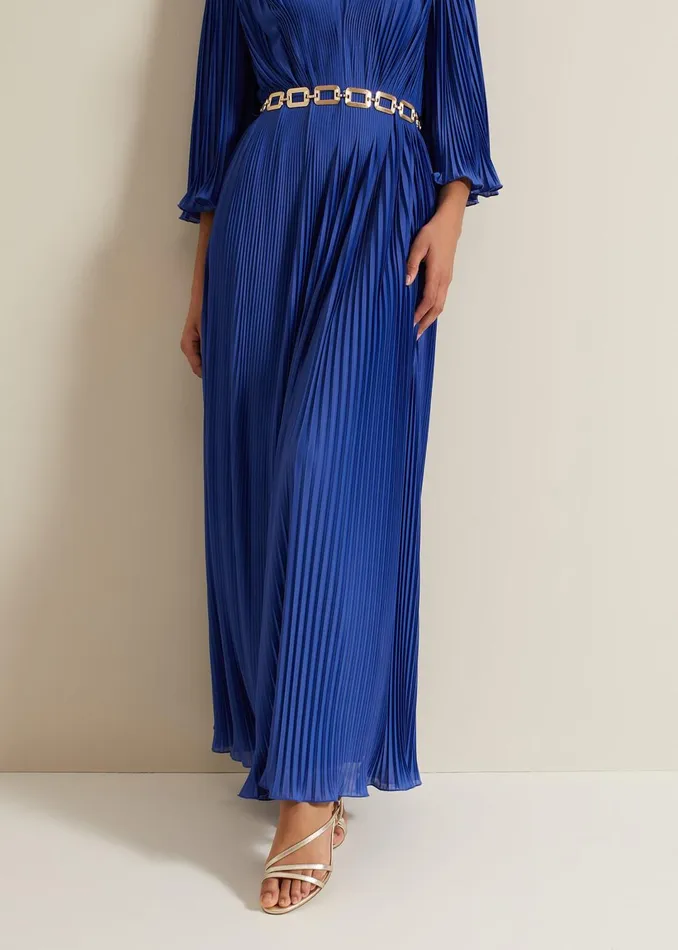 Women Phase Eight Dresses Venetia Pleat Beaded Maxi Dress