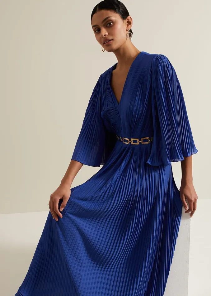 Women Phase Eight Dresses Venetia Pleat Beaded Maxi Dress