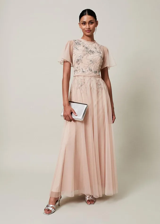 Women Phase Eight Dresses Zena Beaded Tulle Maxi Dress