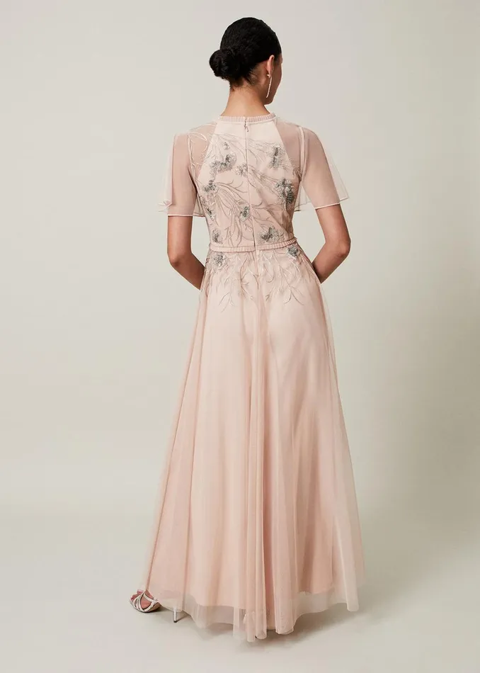 Women Phase Eight Dresses Zena Beaded Tulle Maxi Dress