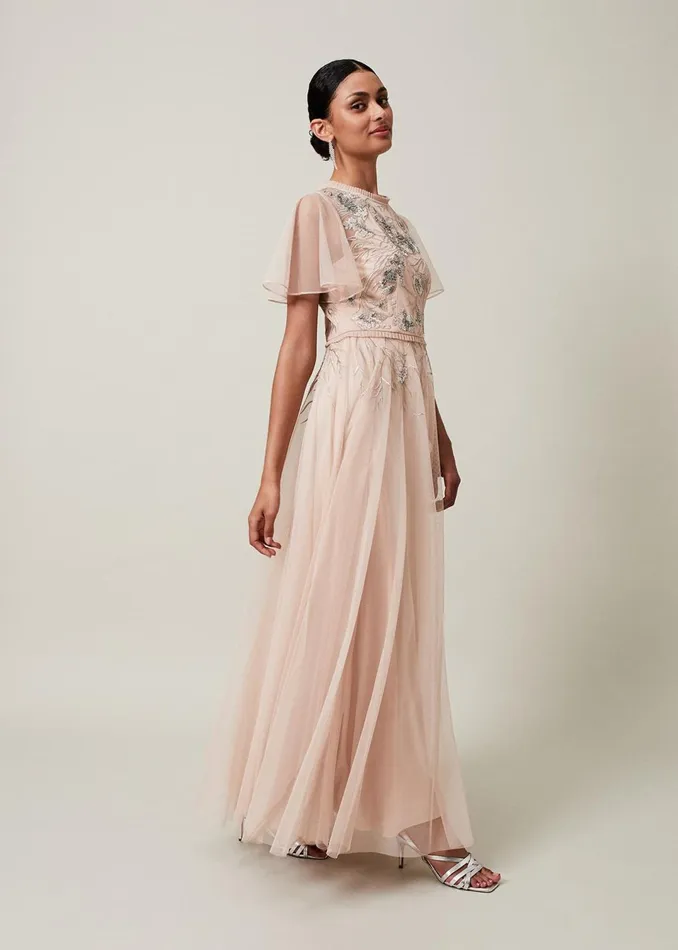 Women Phase Eight Dresses Zena Beaded Tulle Maxi Dress