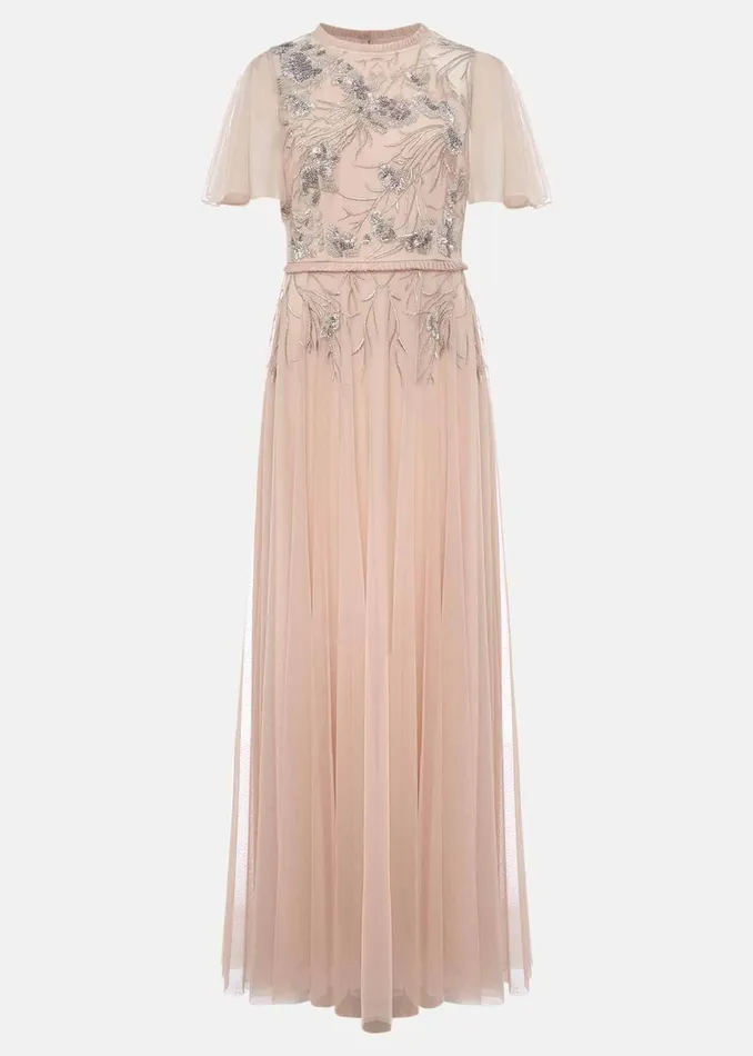 Women Phase Eight Dresses Zena Beaded Tulle Maxi Dress