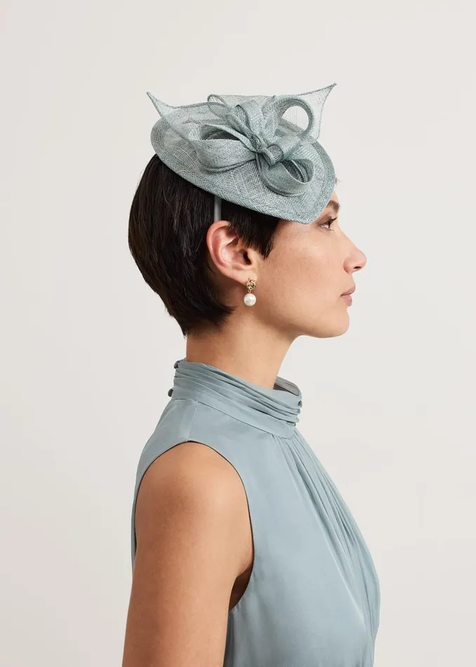 Women Phase Eight Fascinators and Hats Green Oval Mini Fascinator