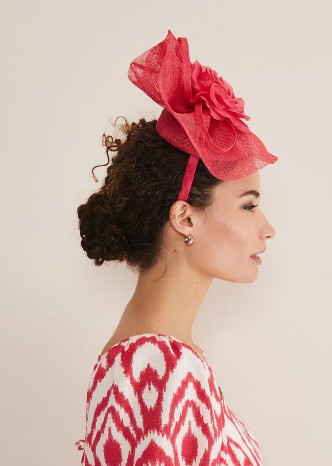 Women Phase Eight Fascinators and Hats Pink Flower Pillbox Fascinator