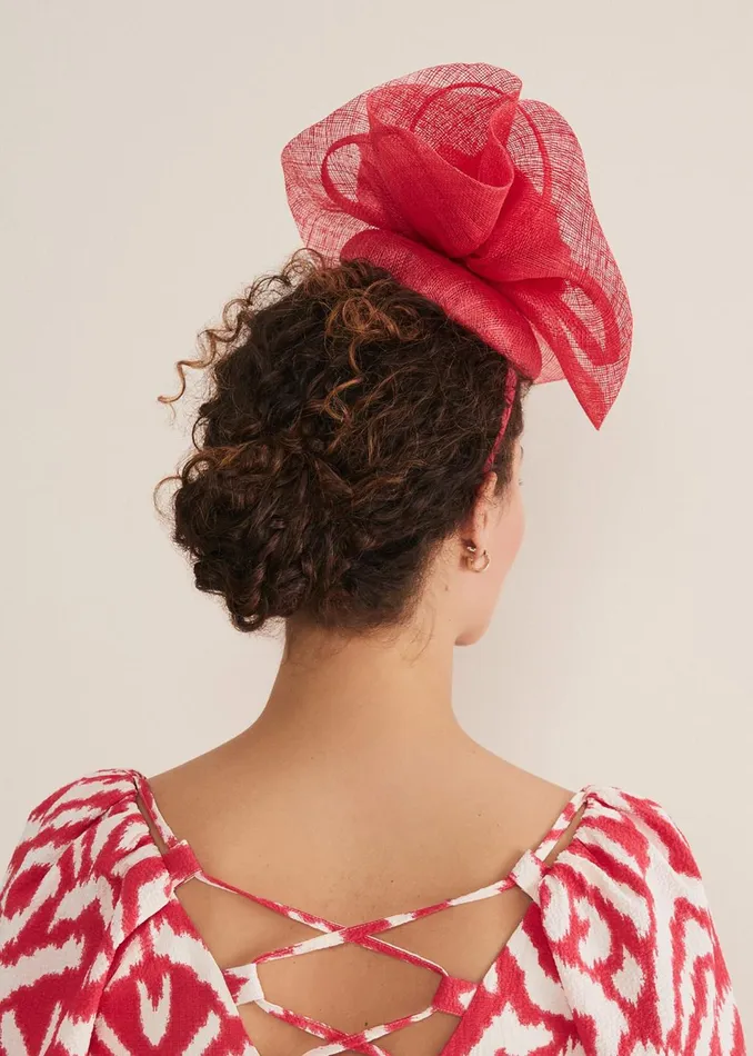 Women Phase Eight Fascinators and Hats Pink Flower Pillbox Fascinator