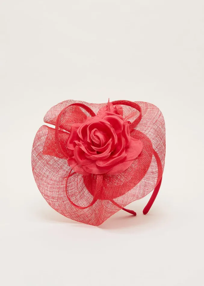 Women Phase Eight Fascinators and Hats Pink Flower Pillbox Fascinator