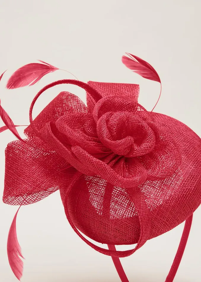Women Phase Eight Fascinators and Hats Pink Flower Pillbox Fascinator