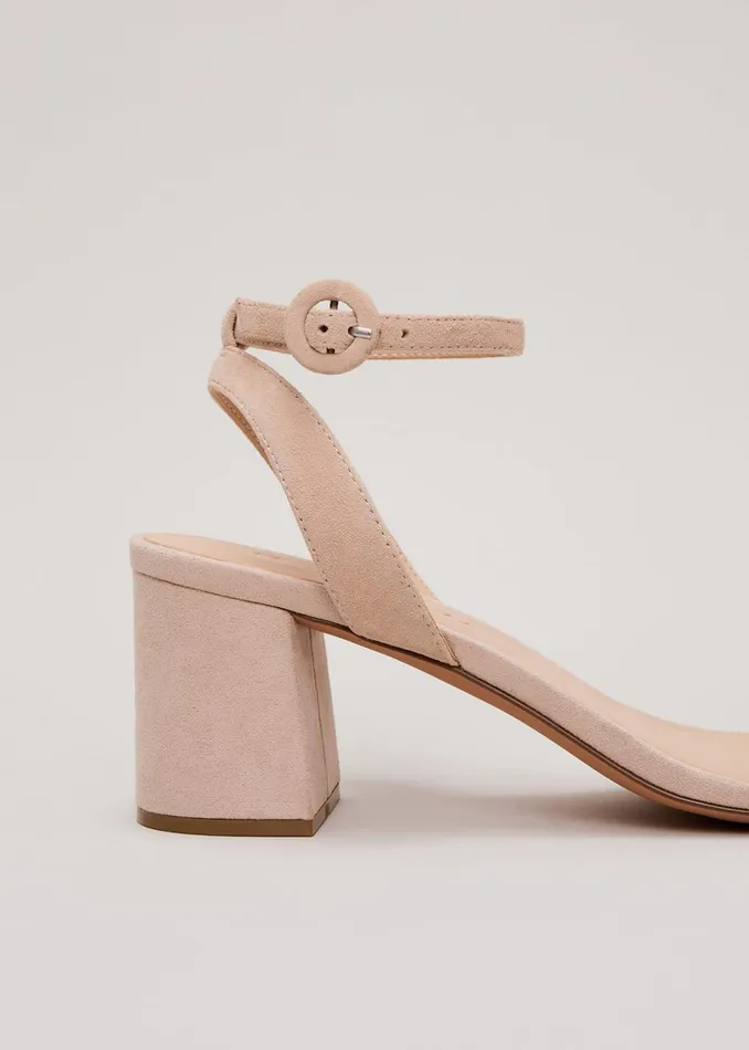 Women Phase Eight Heels Suede Scallop Block Heel