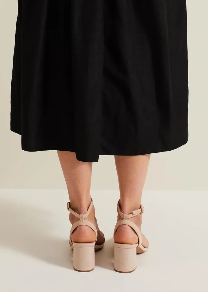 Women Phase Eight Heels Suede Scallop Block Heel