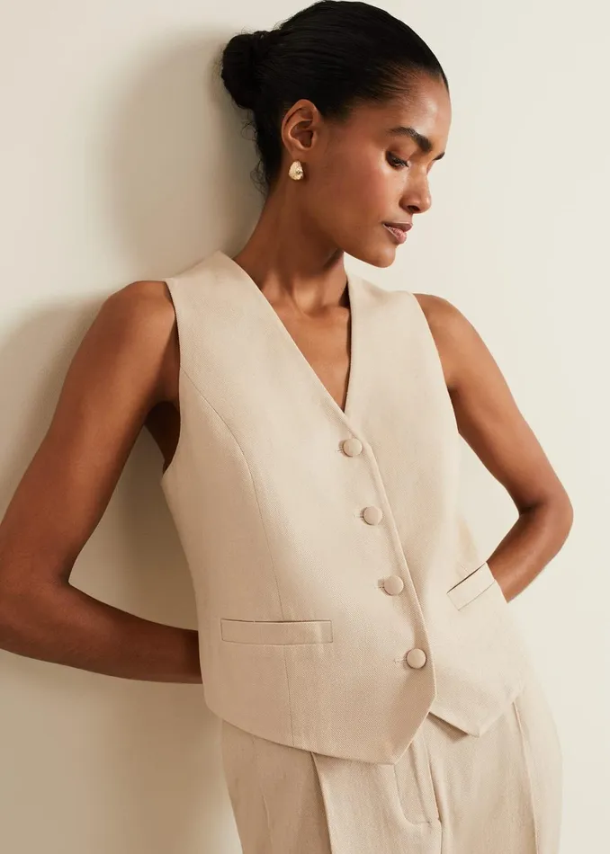 Women Phase Eight Jackets Addison Linen Waistcoat
