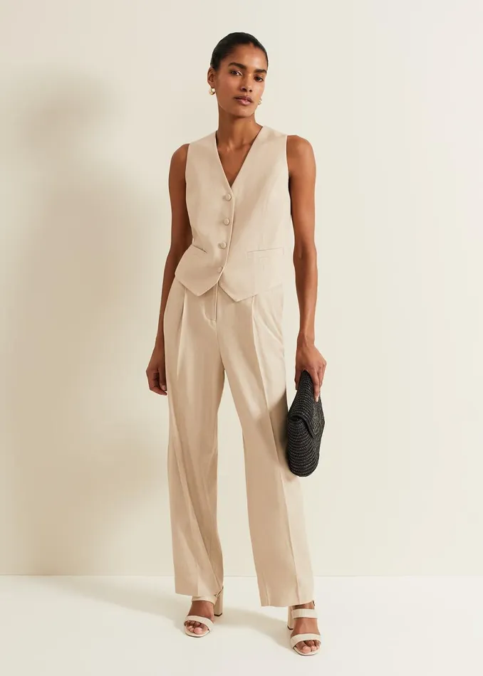 Women Phase Eight Jackets Addison Linen Waistcoat