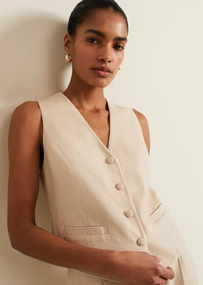 Women Phase Eight Jackets Addison Linen Waistcoat