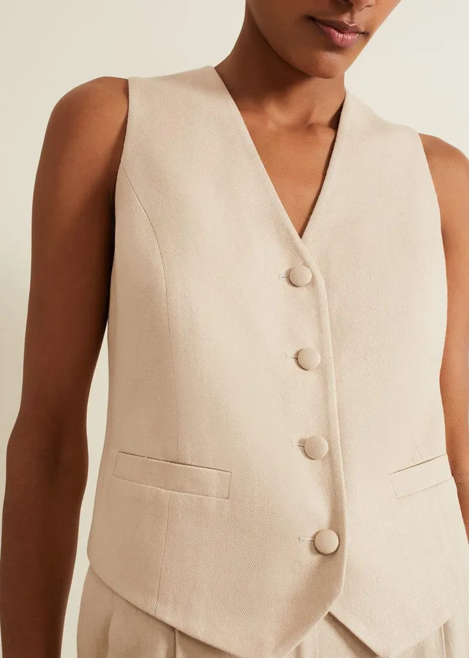 Women Phase Eight Jackets Addison Linen Waistcoat