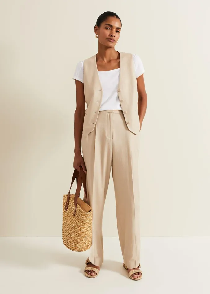 Women Phase Eight Jackets Addison Linen Waistcoat