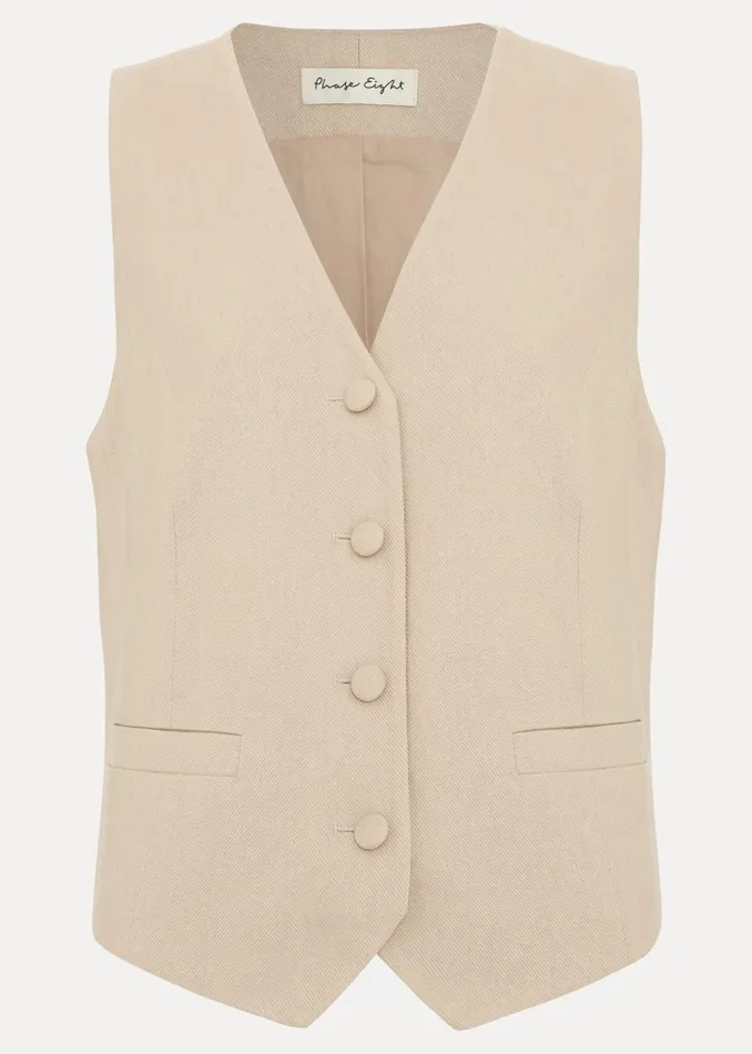 Women Phase Eight Jackets Addison Linen Waistcoat