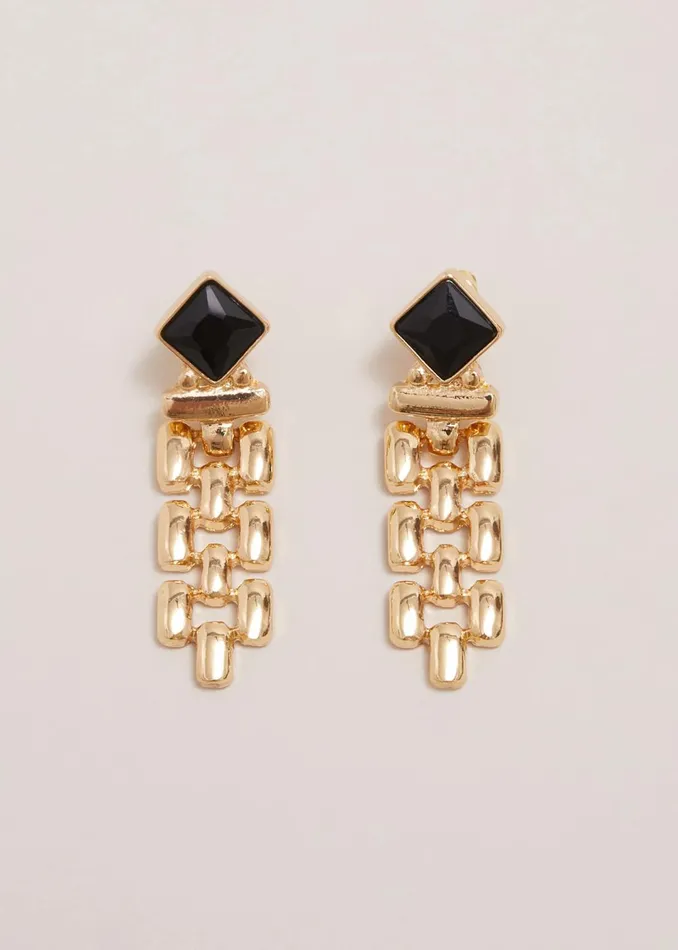 Women Phase Eight Jewellery Gold Chain Drop Earrings