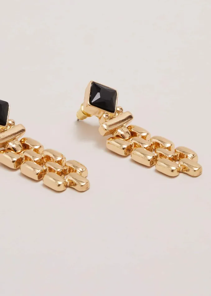 Women Phase Eight Jewellery Gold Chain Drop Earrings