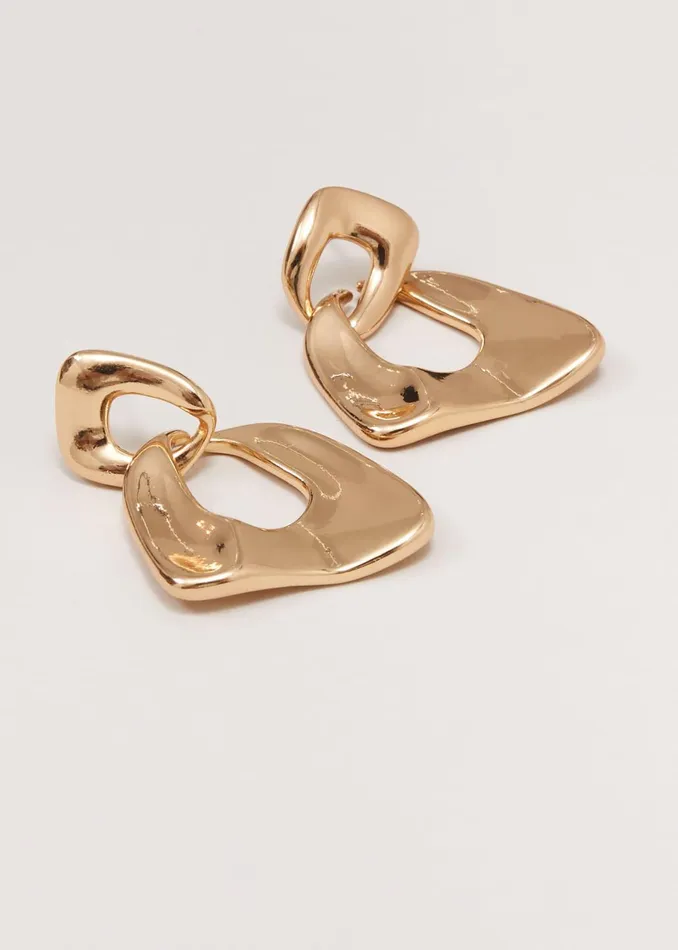 Women Phase Eight Jewellery Gold Irregular Square Drop Earrings