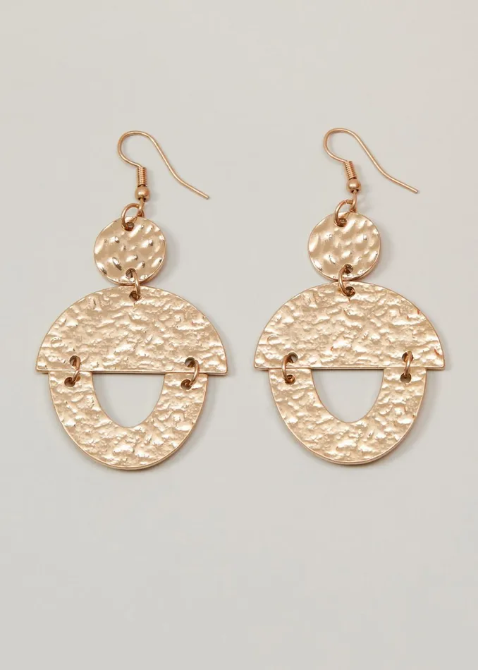 Women Phase Eight Jewellery Gold Textured Drop Earrings