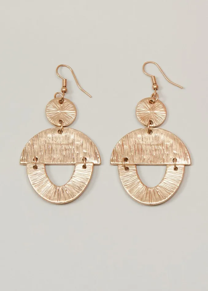Women Phase Eight Jewellery Gold Textured Drop Earrings
