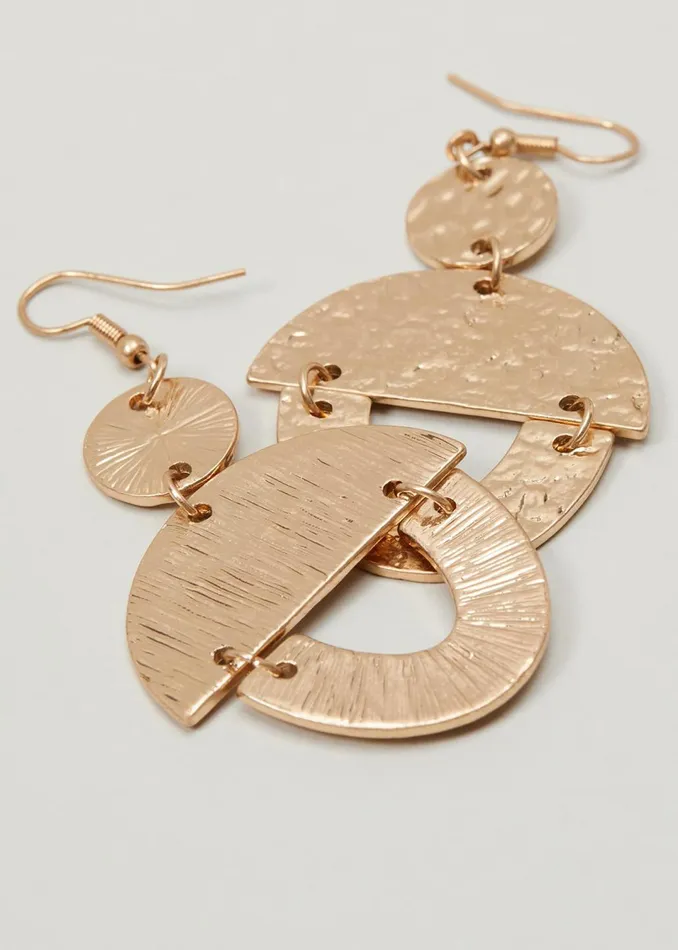 Women Phase Eight Jewellery Gold Textured Drop Earrings
