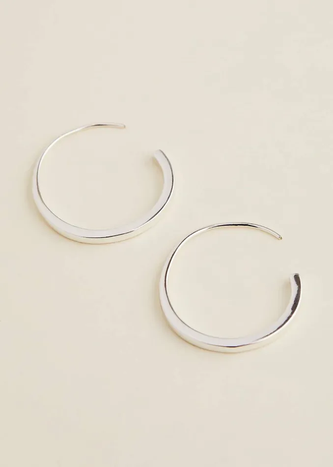 Women Phase Eight Jewellery Silver Hoop Earrings