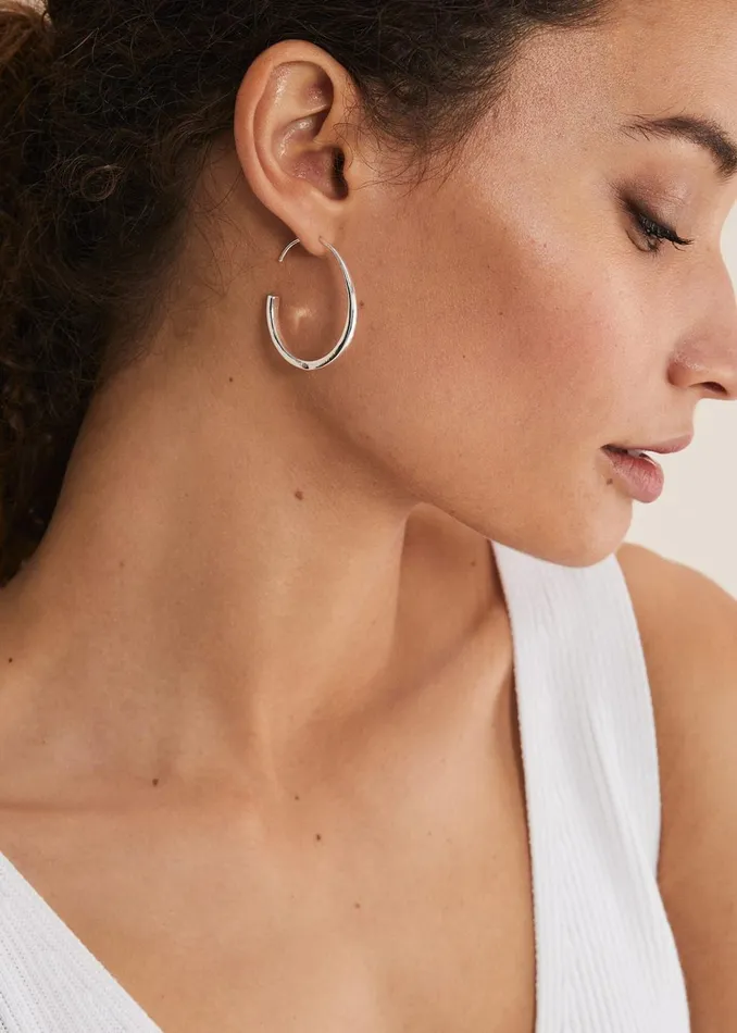 Women Phase Eight Jewellery Silver Hoop Earrings