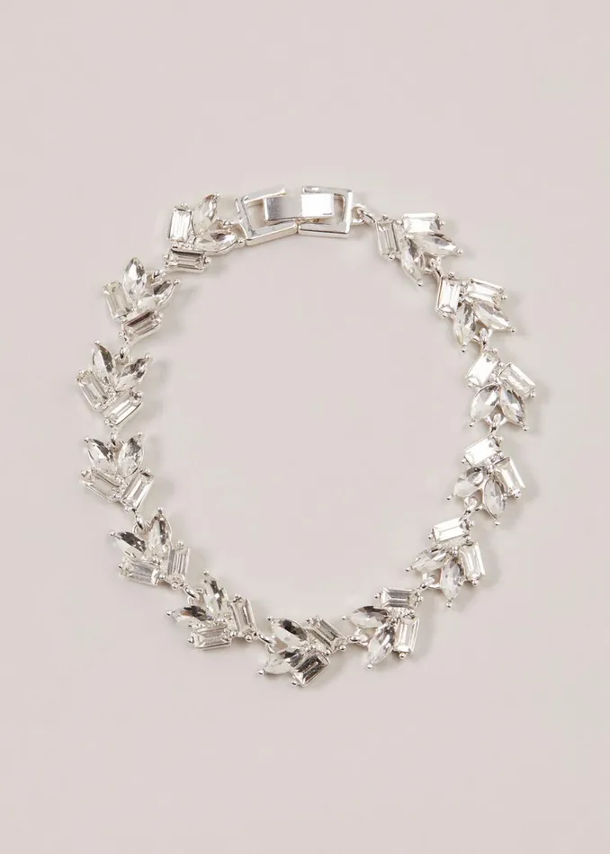 Women Phase Eight Jewellery Silver Plated Stone Cluster Bracelet