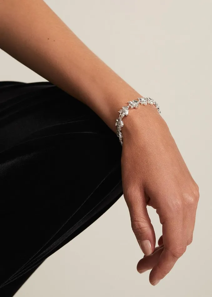 Women Phase Eight Jewellery Silver Plated Stone Cluster Bracelet