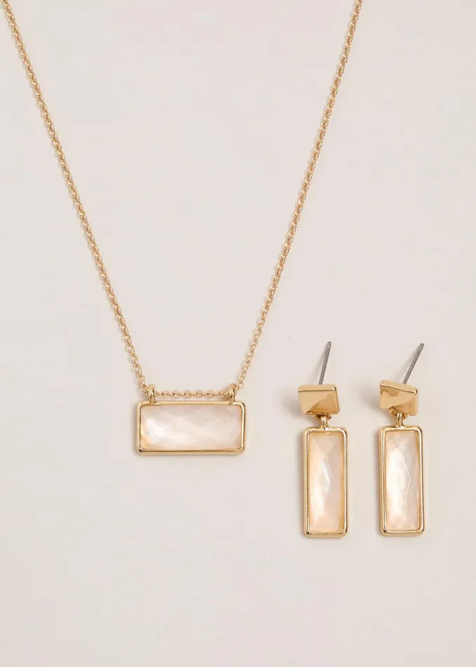 Women Phase Eight Jewellery Stone Earring And Necklace Set