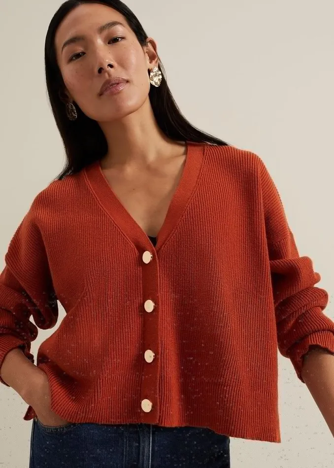 Women Phase Eight Knitwear Anna Button Ribbed Cardigan