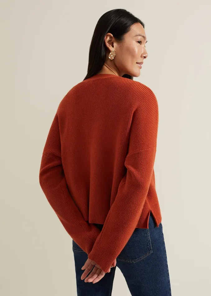 Women Phase Eight Knitwear Anna Button Ribbed Cardigan