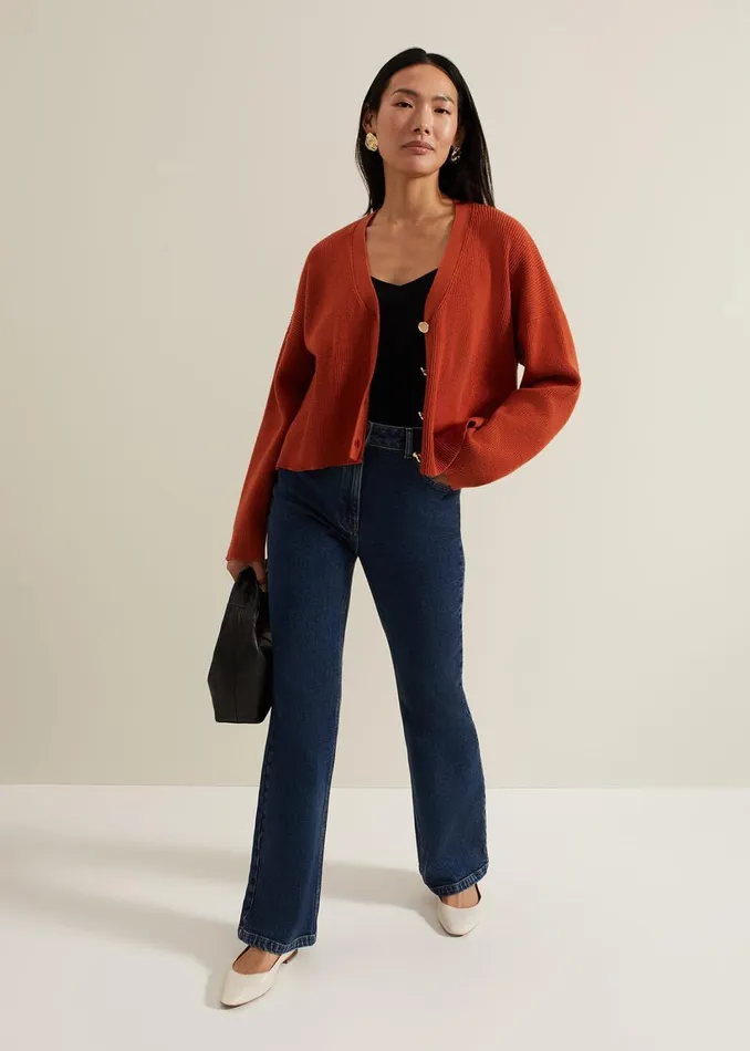 Women Phase Eight Knitwear Anna Button Ribbed Cardigan