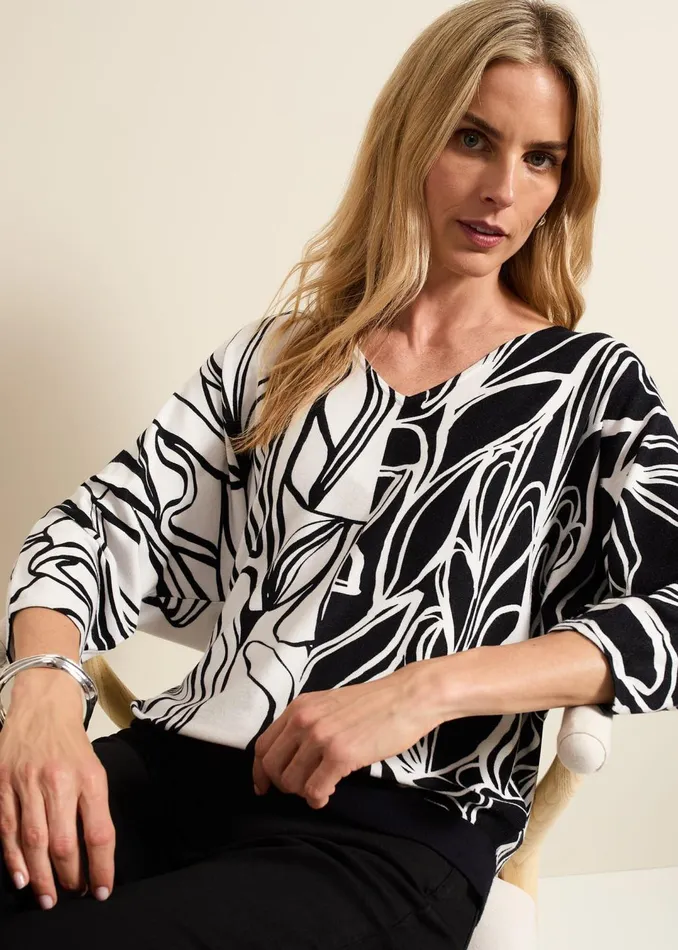 Women Phase Eight Knitwear Ava Floral Print Colour Block Jumper