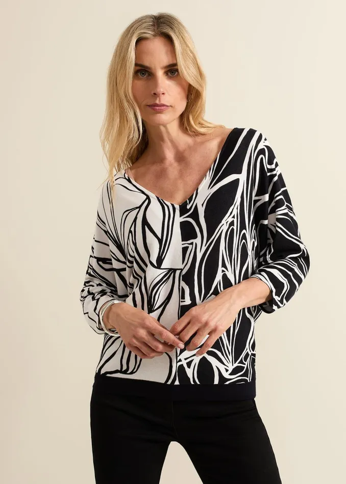 Women Phase Eight Knitwear Ava Floral Print Colour Block Jumper