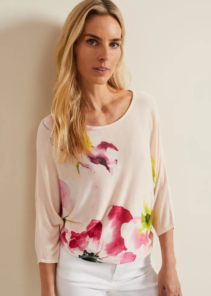 Women Phase Eight Knitwear Erika Floral Placement Jumper